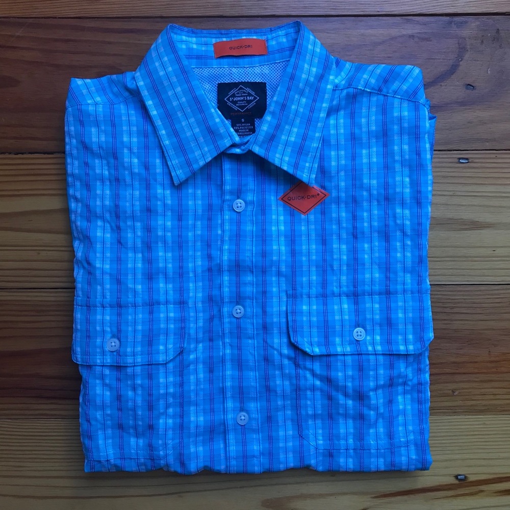 St. John's Bay Quick Dri Blue Button Down, NWT, S - Picture 15 of 15
